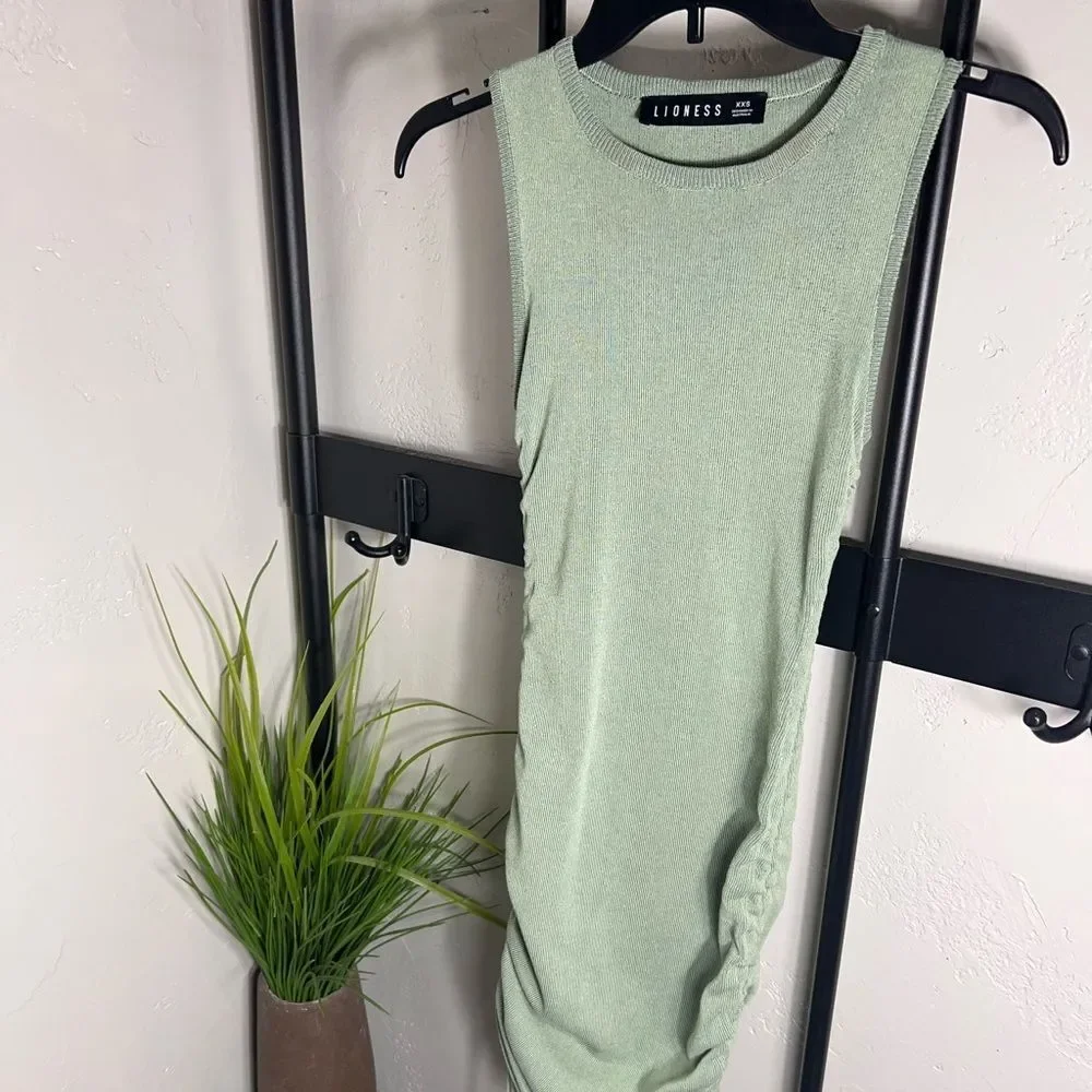 Lioness Military Minds Mini Dress - Sage Green Size XXS - Picture 8 of 15